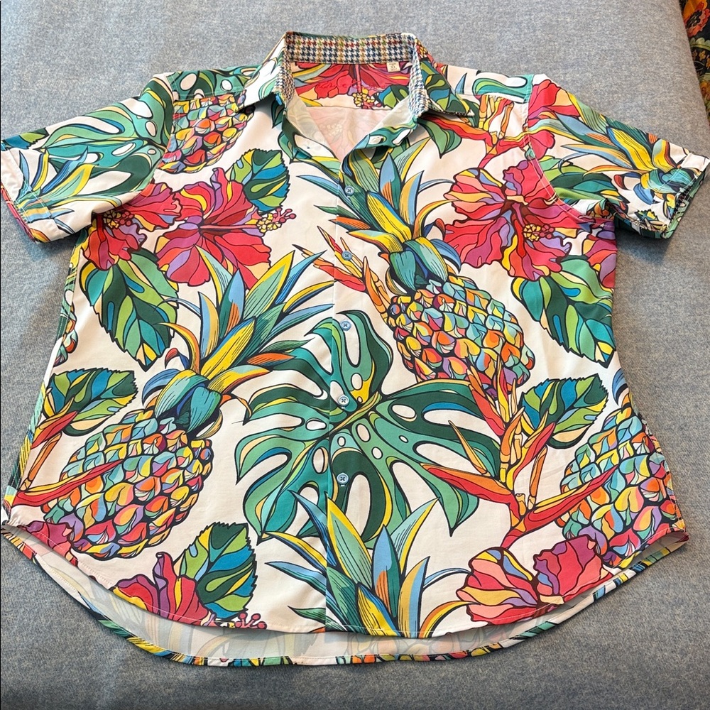 Robert Graham Tropical Pineapple Print Shirt
